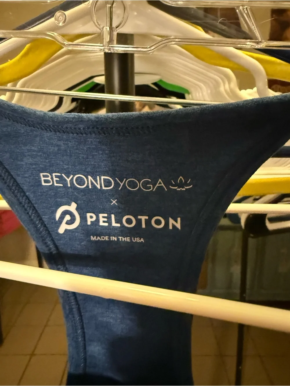 Peloton Heather Blue Racerback Crop Tank Top
